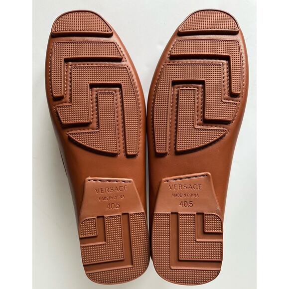 VERSACE Men\'s Brown Calf Leather Driver Shoes 7.5 US (40.5 Eu) DSU6014 main image 11